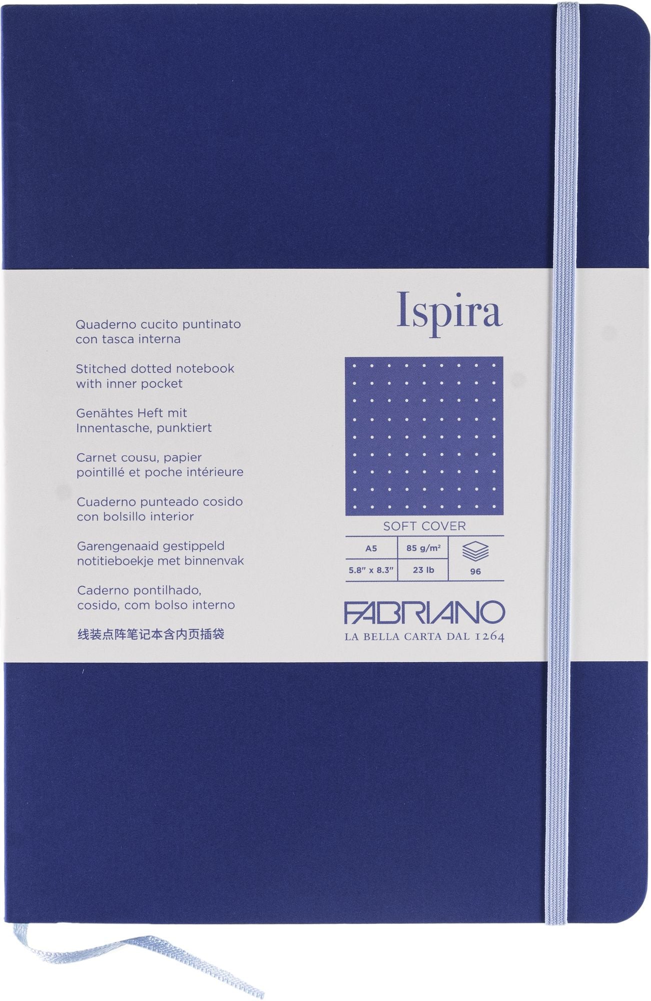 Ispira Journal, A5, Soft-Cover, Dotted, Blue
