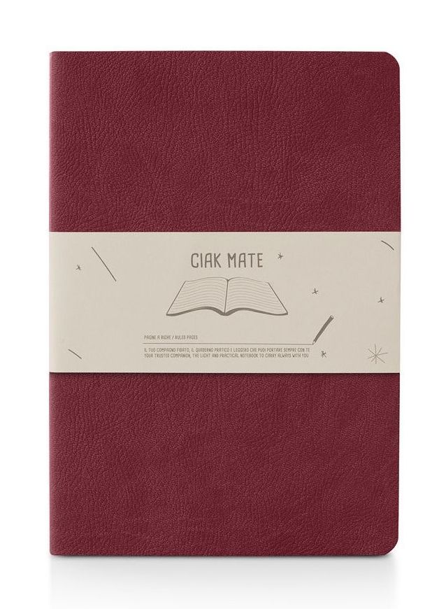 Ciak Mate Soft Pebbled Lined Journal 6x8 Red