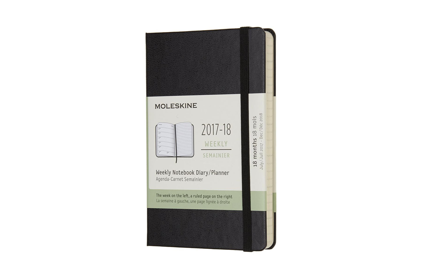 2018 Moleskine 18 Month Weekly Planner, Pocket, Black, Hard Cover (3.5 x 5.5)