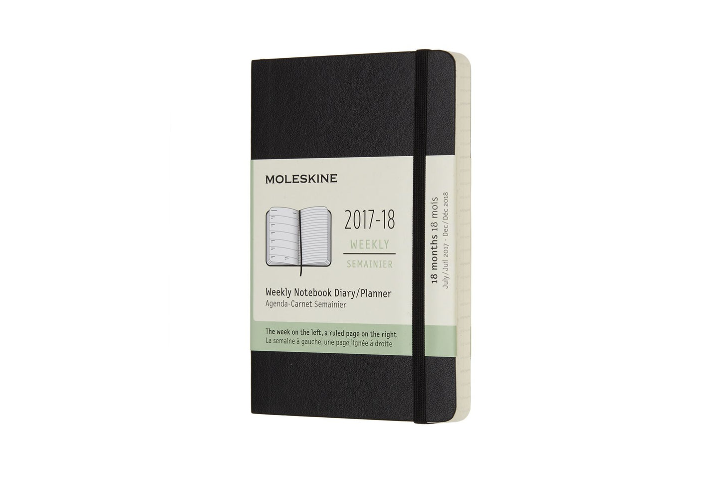 Moleskine 18 Month Weekly Planner, Pocket, Black, Soft Cover (3.5 x 5.5)