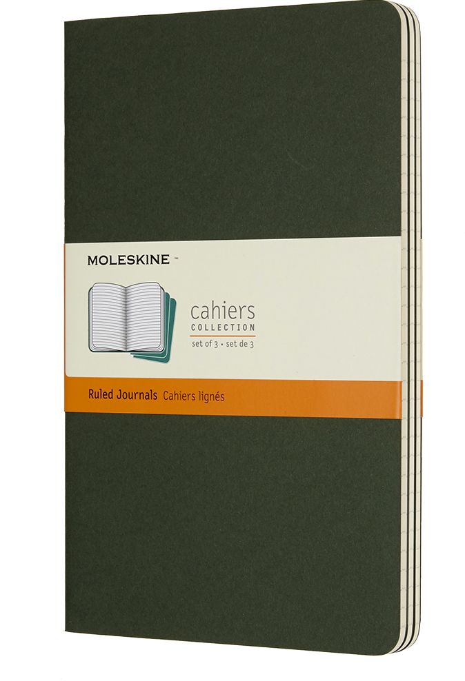 Moleskine Cahier Journal, Large, Ruled, Myrtle Green (5 x 8.25)