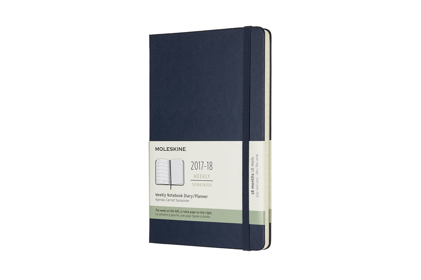 Moleskine 18 Month Weekly Planner, Large, Sapphire Blue, Hard Cover (5 x 8.25)