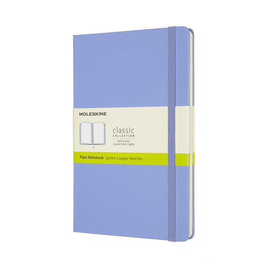 Moleskine Classic Notebook, Large, Plain, Hydrangea Blue, Hard Cover (5 x 8.25)