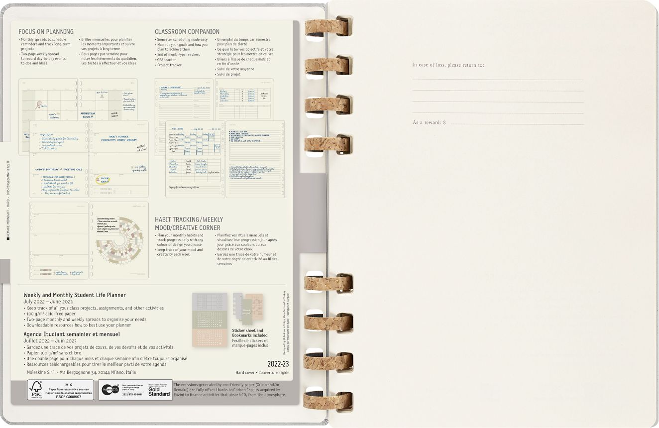 2023 Moleskine Weekly Grey Planner