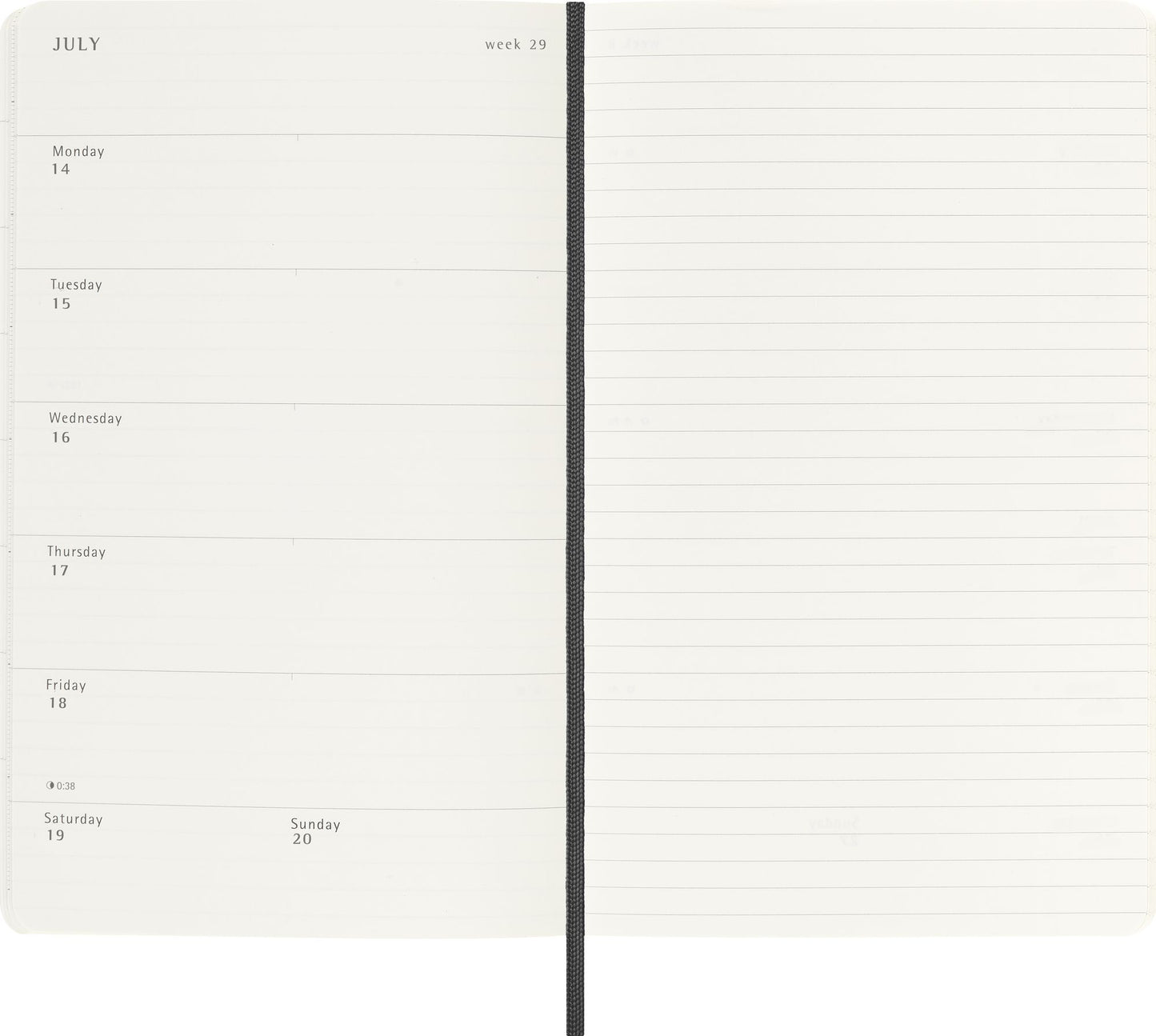 Moleskine Classic 12 Month 2025 Weekly Planner, Soft Cover, Large (5" x 8.25"), Black, 144 pages