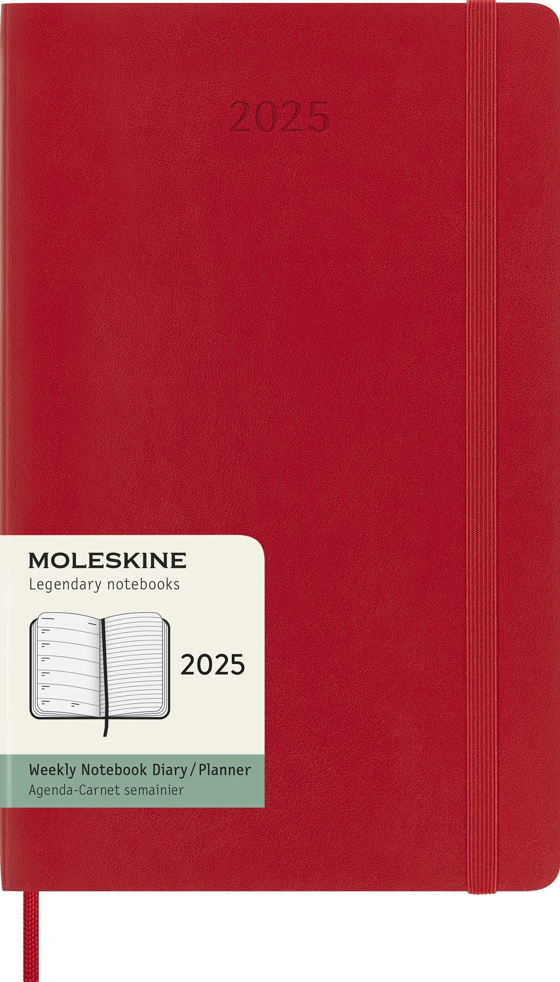 2025 Moleskine Scarlet Red Soft Cover Weekly Planner