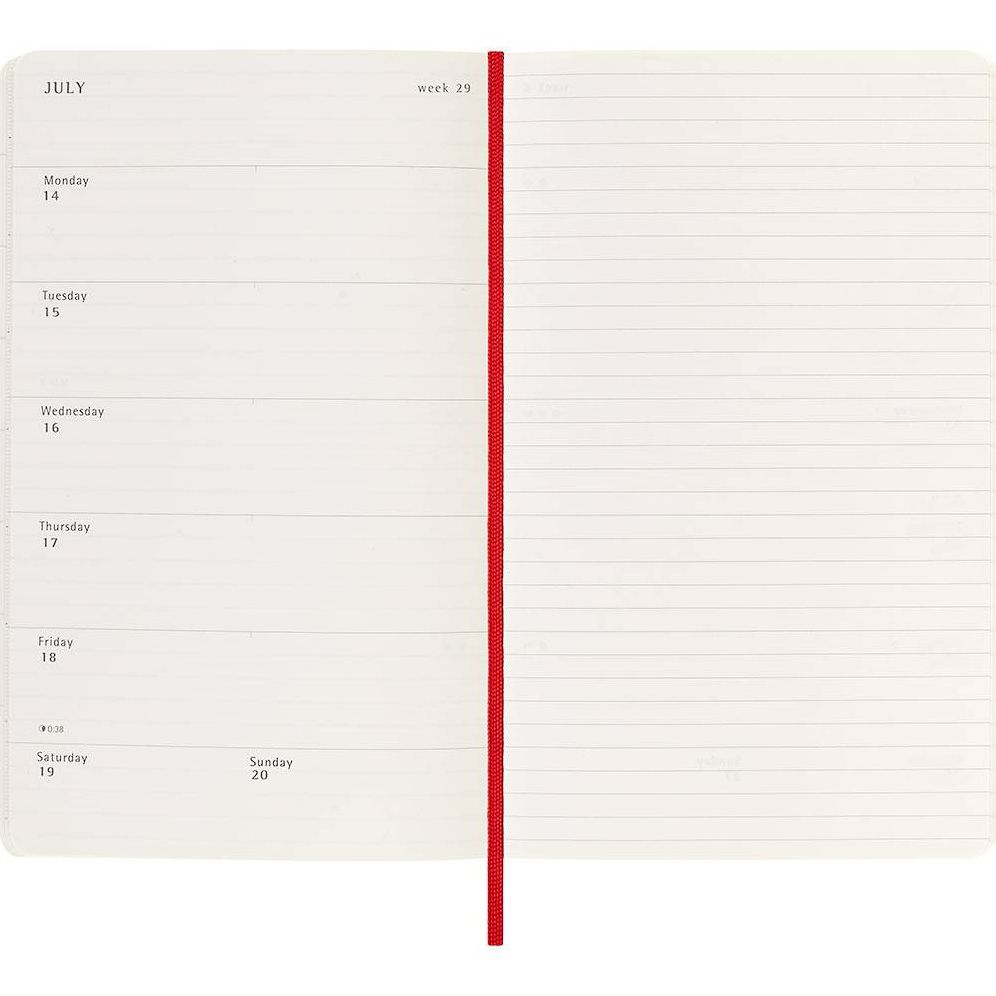 2025 Moleskine Scarlet Red Soft Cover Weekly Planner