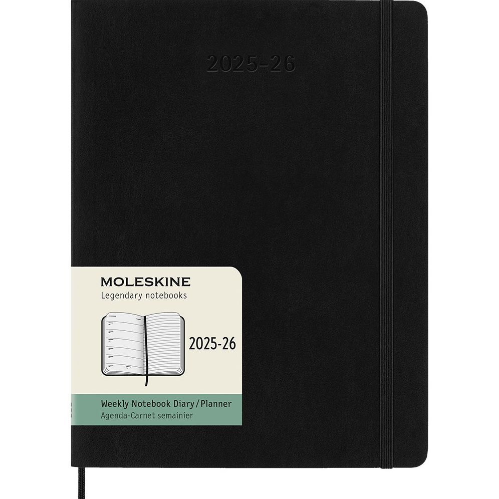 2025-2026 18M Black XL Softcover Weekly Planner