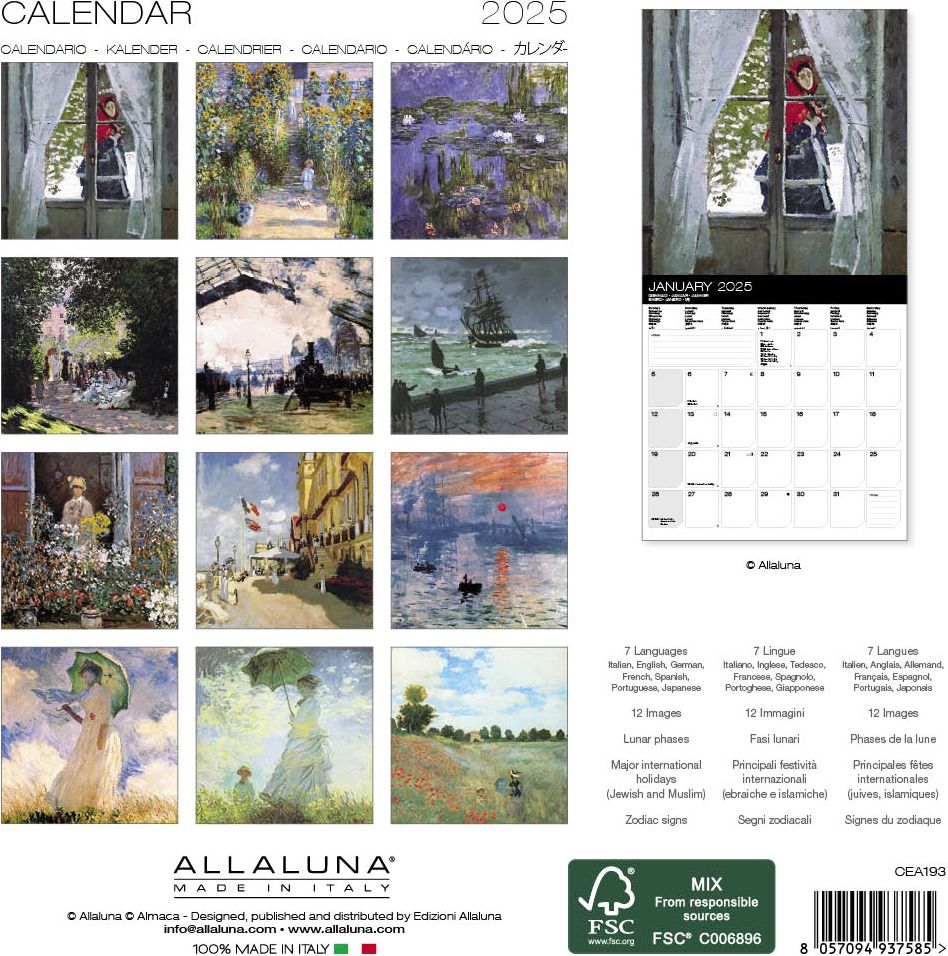2025 Monet 7" x 7" Mini Wall Calendar