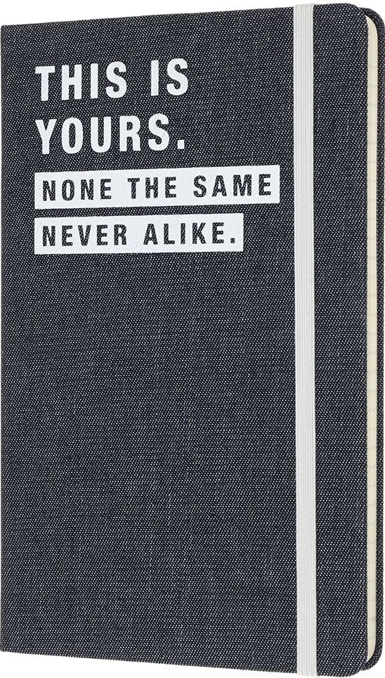 Moleskine Limited Collection Denim Notebook, Large, Ruled, Blue, This Yours, Hard Cover (5 x 8.25)