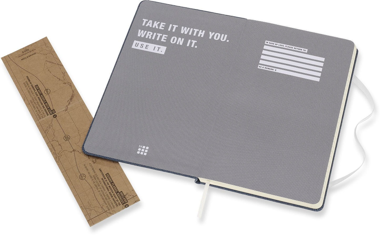 Moleskine Limited Collection Denim Notebook, Large, Ruled, Blue, Don't Handle, Hard Cover (5 x 8.25)