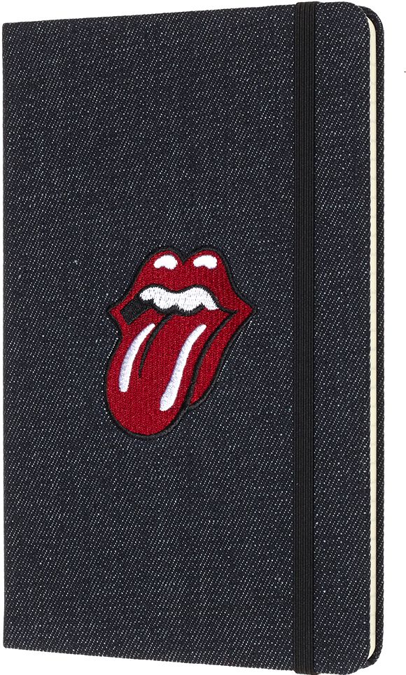 Moleskine Limited Edition Rolling Stones Notebook, Large, Ruled, Denim, Hard Cover (5 x 8.25)