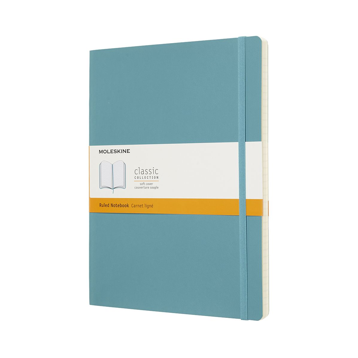Moleskine Classic Notebook, Extra Large, Ruled, Blue Reef, Soft Cover (7.5 x 9.75)