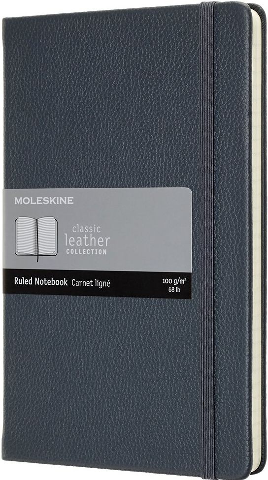 Moleskine Limited Collection Notebook Leather Large Ruled Avio Blue