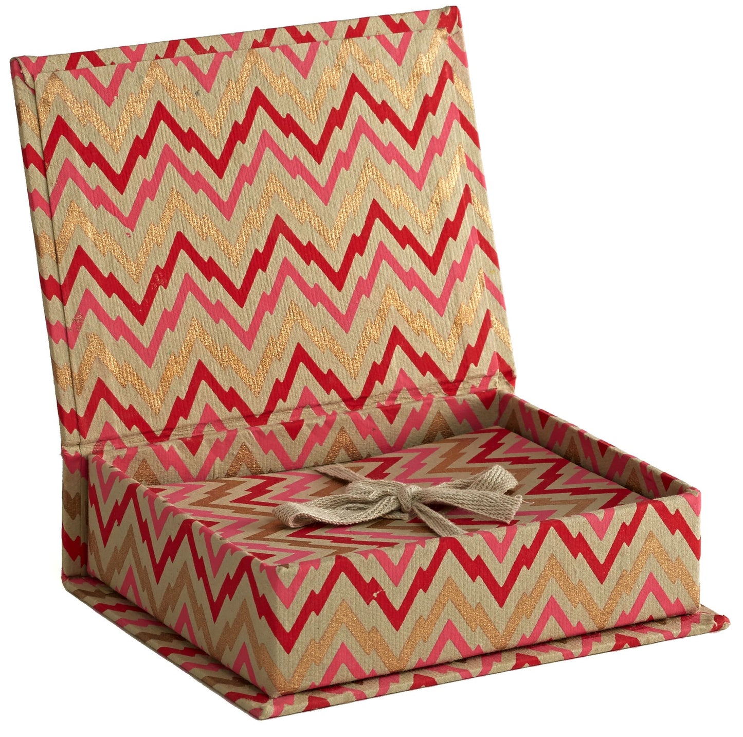 Pink and Gold Chevron Pattern Boxed Note Cards Set of 10