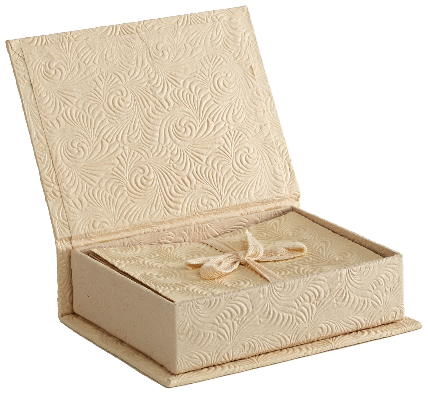 Tan Swirl Hand Embossed Boxed Note Cards Set of 10