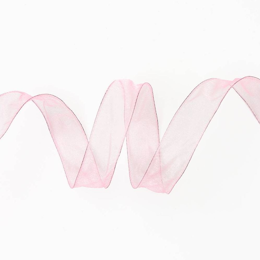 Light Pink Organdy Wired Ribbon