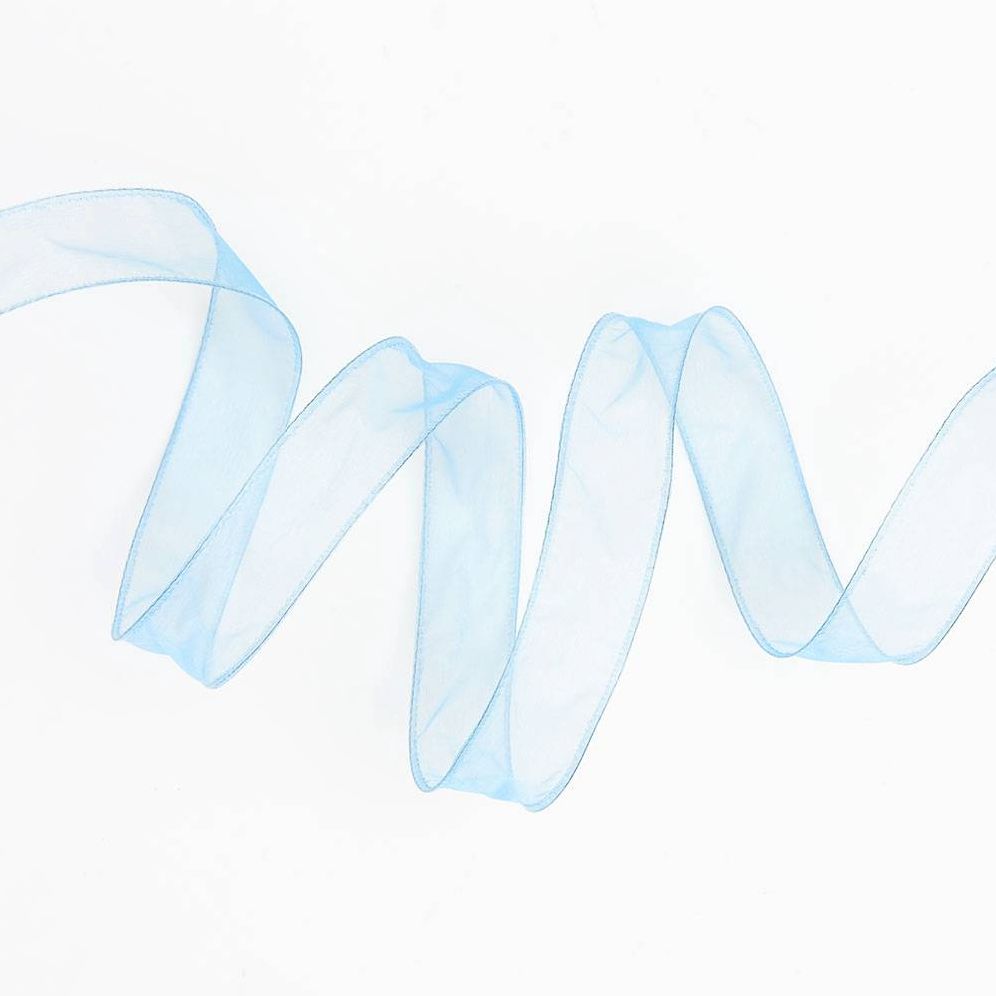 Light Blue Organdy Wired Ribbon