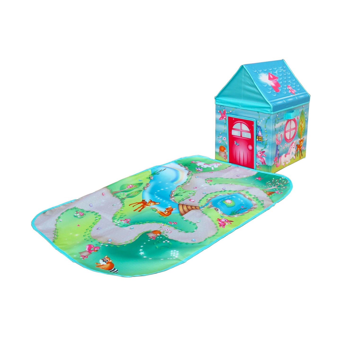 Fun2Give Pop-it-up Enchanted Forest Combo Set Play Box with Play Mat & Coloring Set