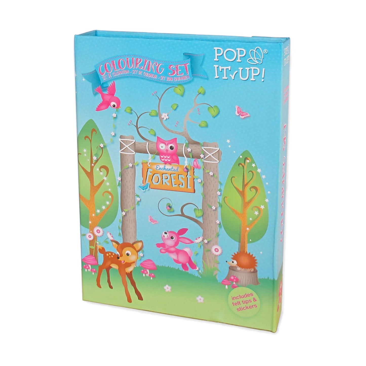 Fun2Give Pop-it-up Enchanted Forest Combo Set Play Box with Play Mat & Coloring Set