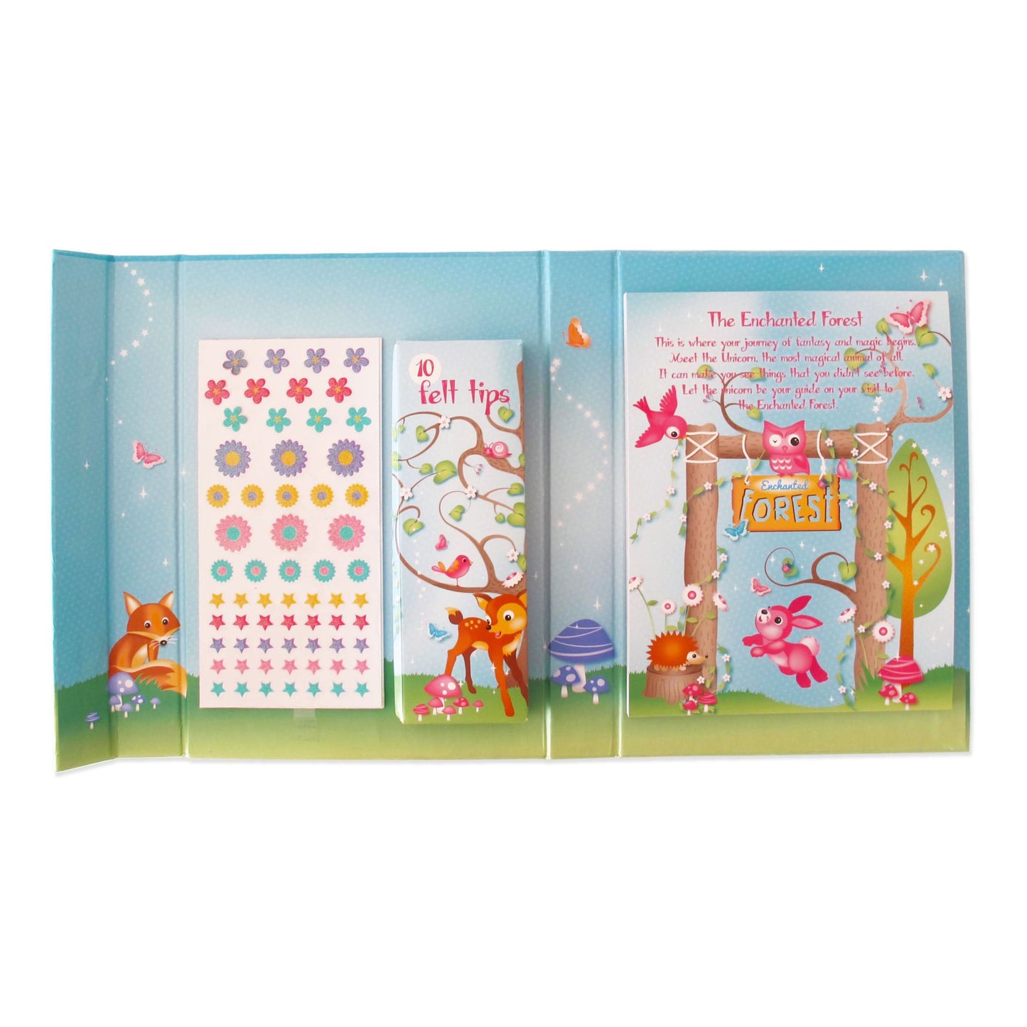 Fun2Give Pop-it-up Enchanted Forest Combo Set Play Box with Play Mat & Coloring Set