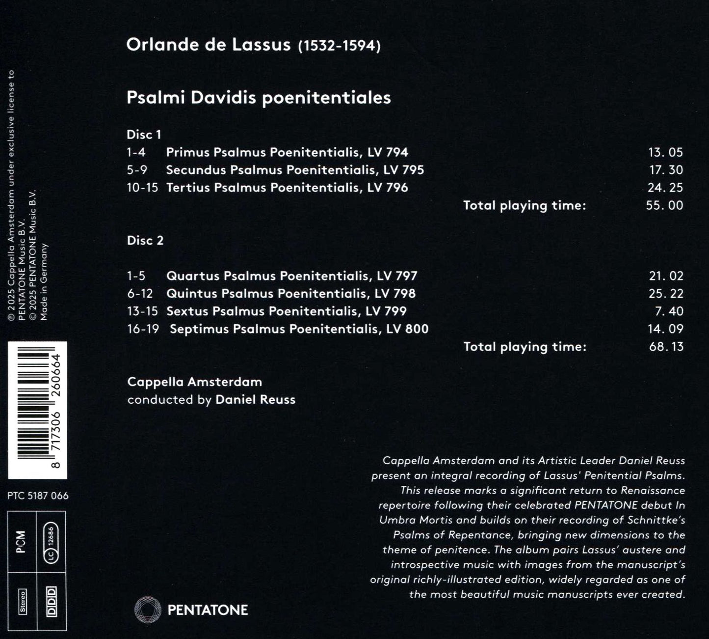 Penitential Psalms (Lassus De / Cappella Amsterdam)