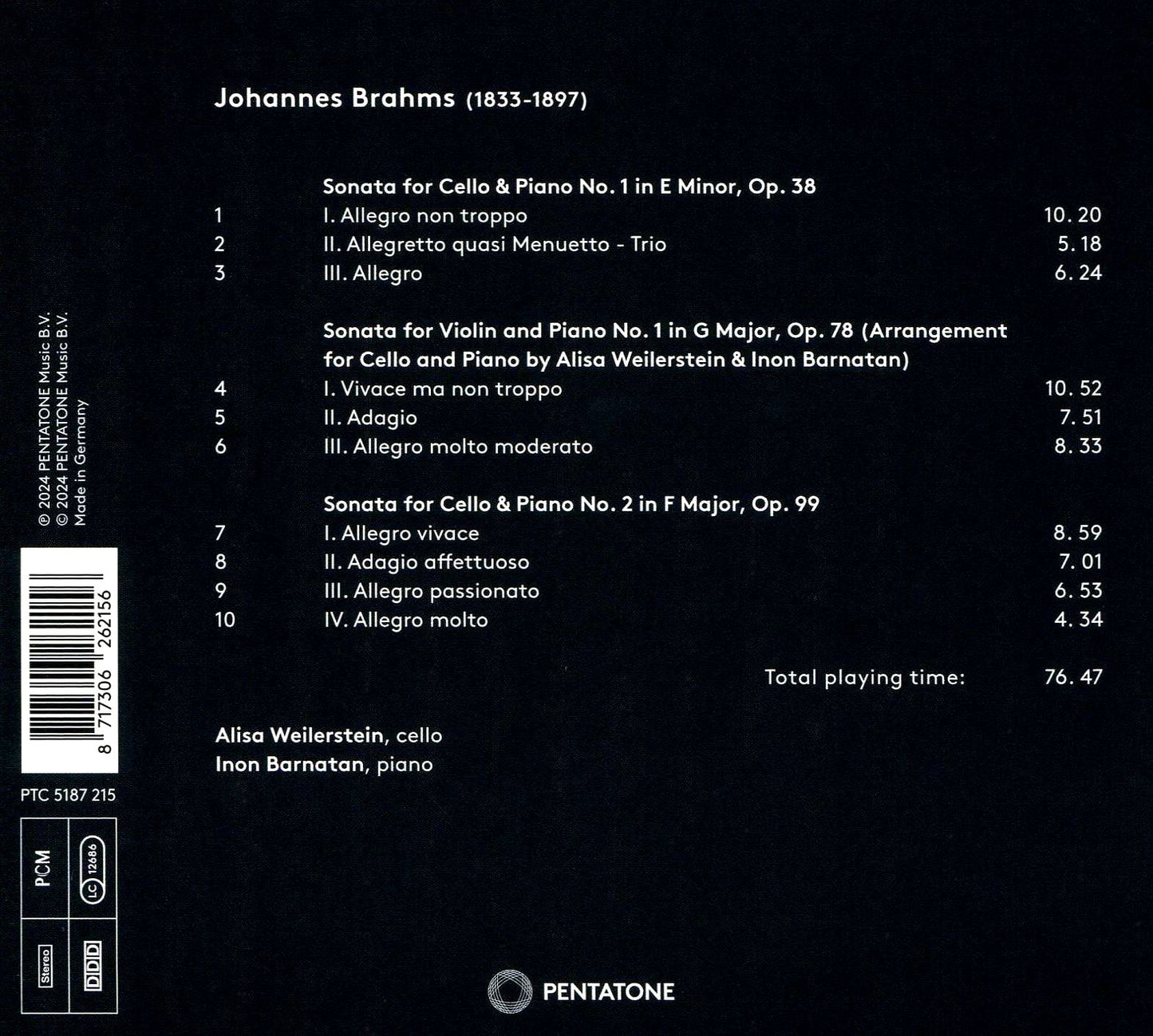 Brahms: Cello Sonatas