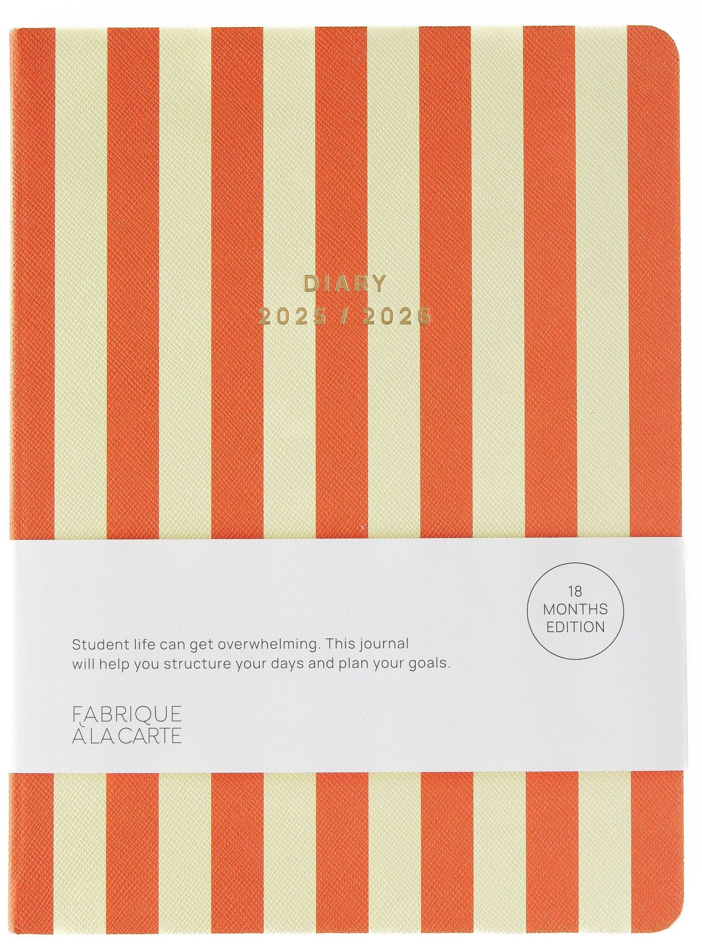2025-2026 Fabrique a la Carte School Diary Striped Red 18 month Planner