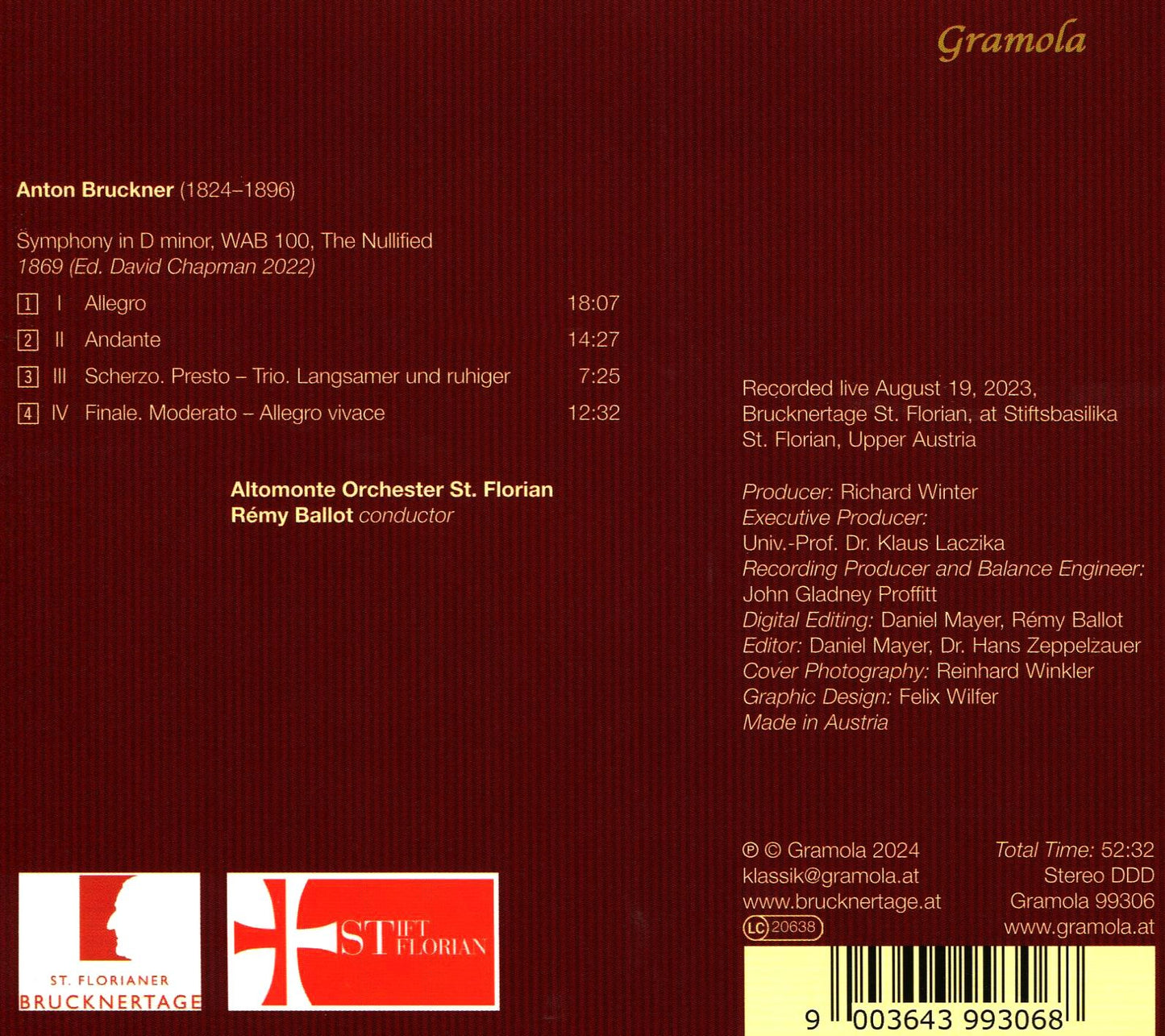 Symphony In D Minor, Wab 100, The Nullified (Bruckner / Altomonte Orchester St. Florian)