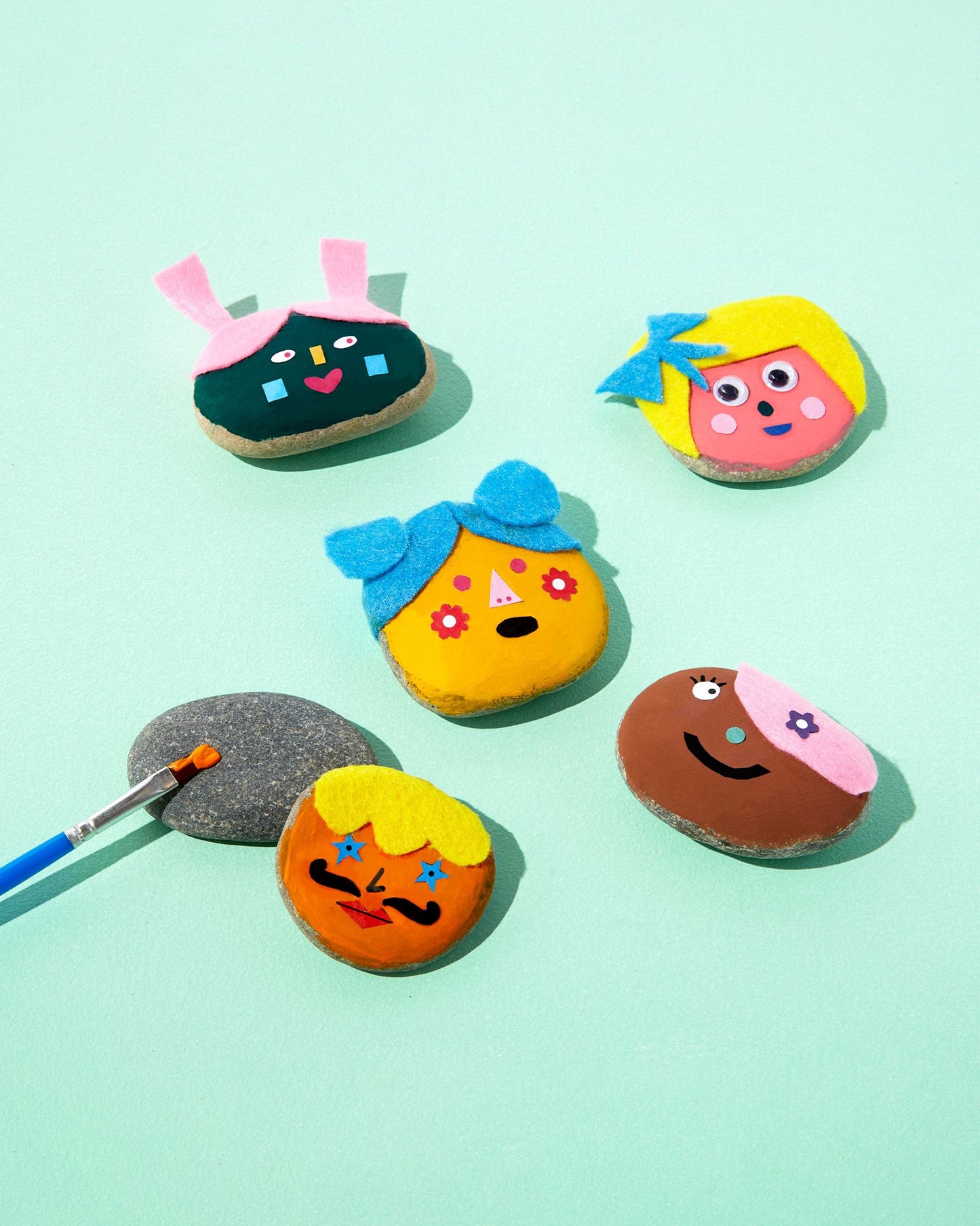 Kid's Rock Painting Kit: Cool Faces