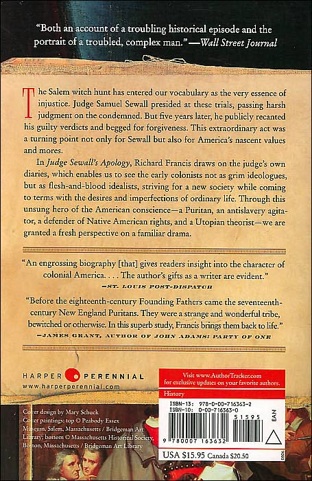 Judge Sewall's Apology: The Salem Witch Trials and the Forming of an American Conscience