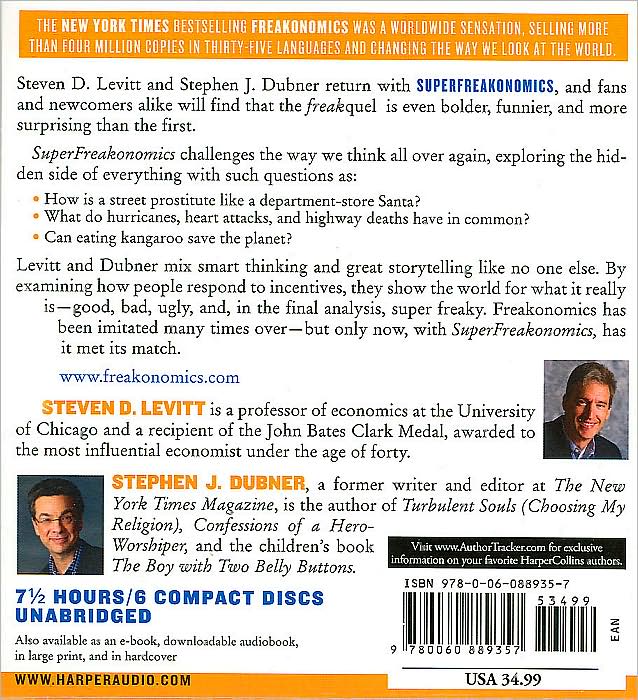 SuperFreakonomics: Global Cooling, Patriotic Prostitutes, and Why Suicide Bombers Should Buy Life Insurance