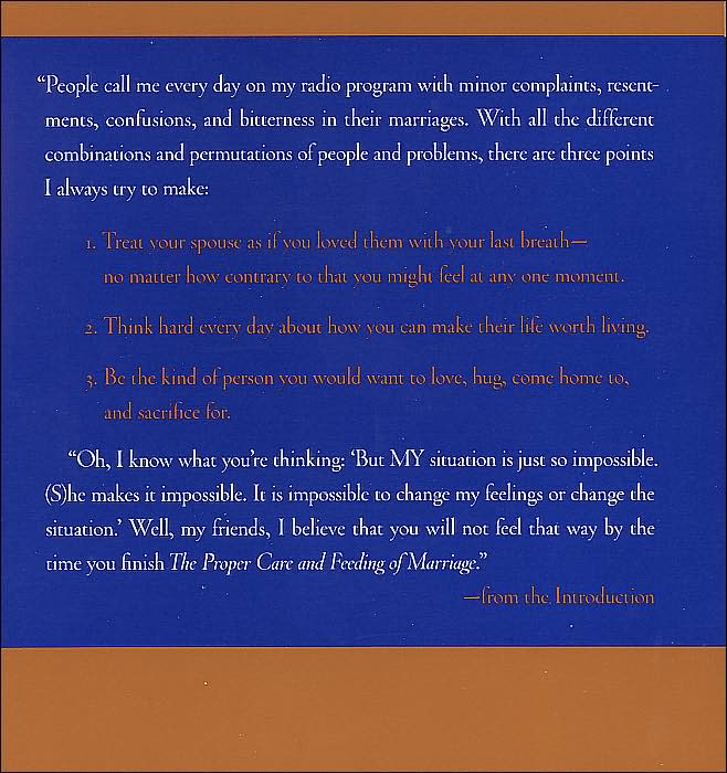 Proper Care and Feeding of Marriage