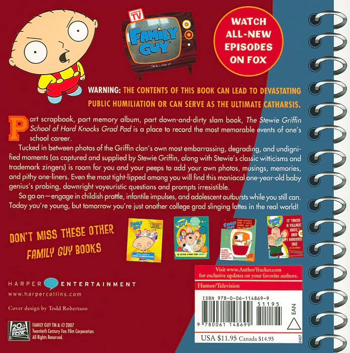 Family Guy: The Stewie Griffin School of Hard Knocks Grad Pad: A Personalized, Ultra-Confidential Yearbook