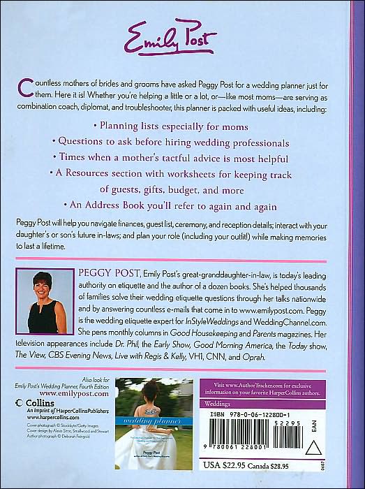 Emily Post's Wedding Planner for Moms