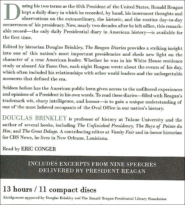 The Reagan Diaries Extended Selections CD: The Reagan Diaries Extended Selections CD