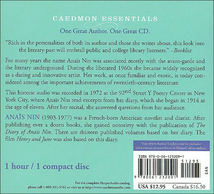 Essential Anais Nin CD: Essential Anais Nin CD