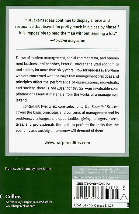 Essential Drucker: The Best of Sixty Years of Peter Drucker's Essential Writings on Management (Collins Business Essentials Series)