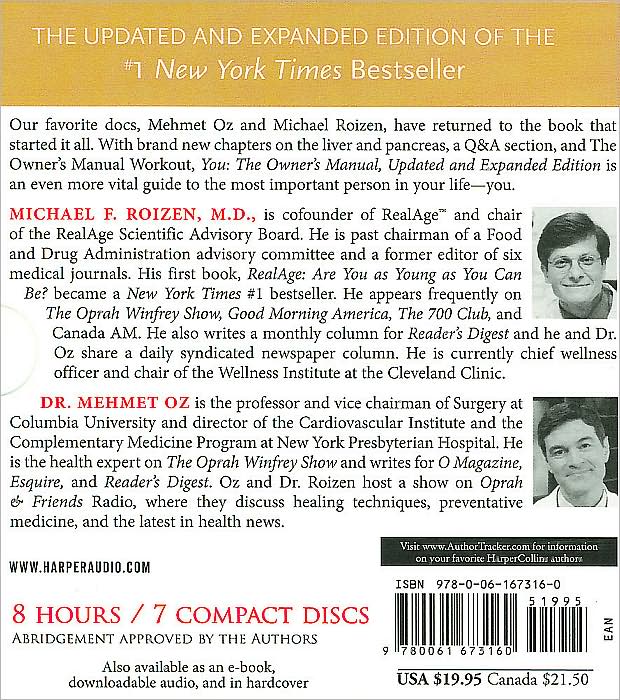 You, the Owner's Manual: An Insider's Guide to the Body That Will Make You Healthier and Younger