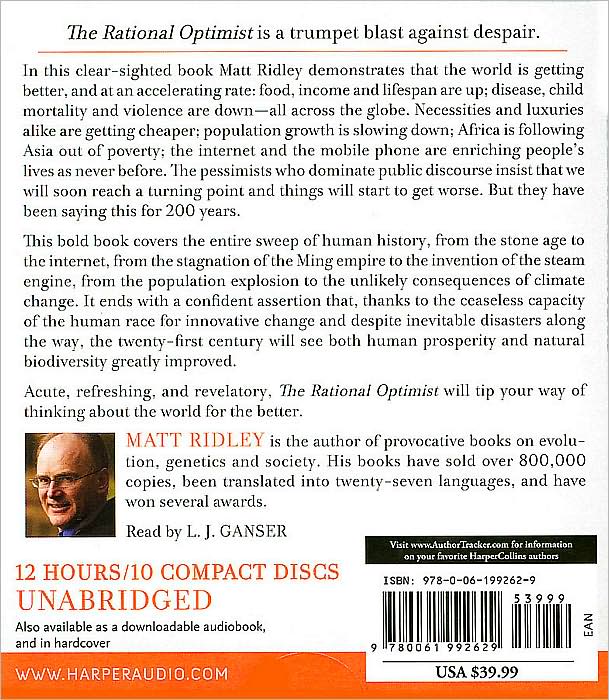 The Rational Optimist: How Prosperity Evolves