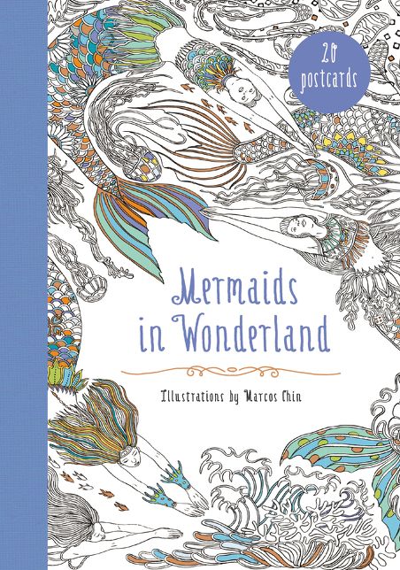 Mermaids in Wonderland 20 Postcards: An Interactive Coloring Adventure for All Ages