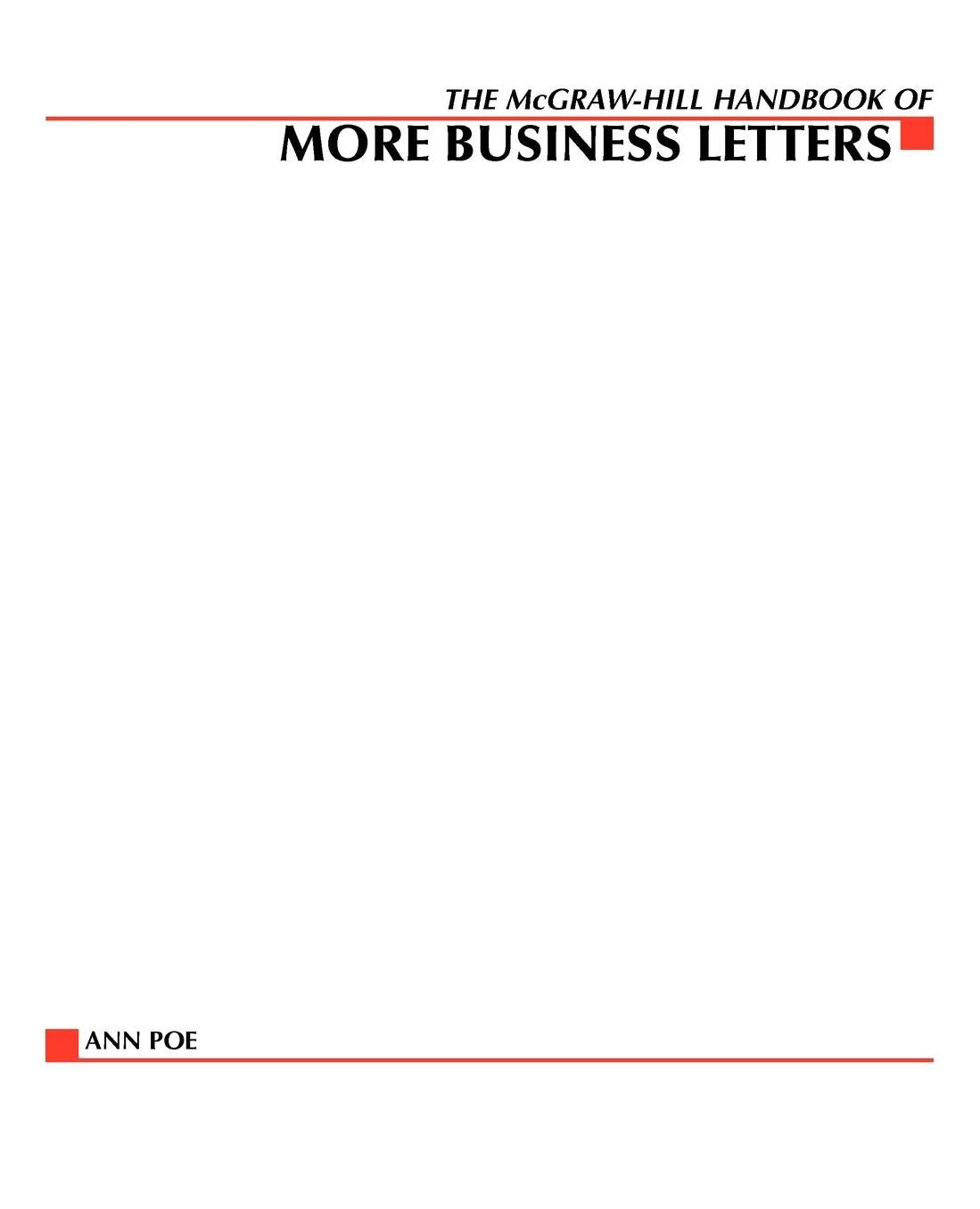 The Mcgraw-Hill Handbook Of More Business Letters