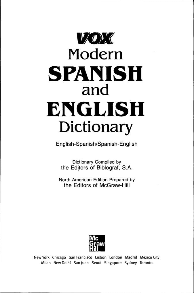Vox Modern Spanish and English Dictionary