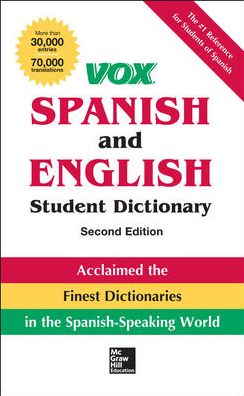VOX Spanish and English Student Dictionary, Hardcover, 2nd Edition