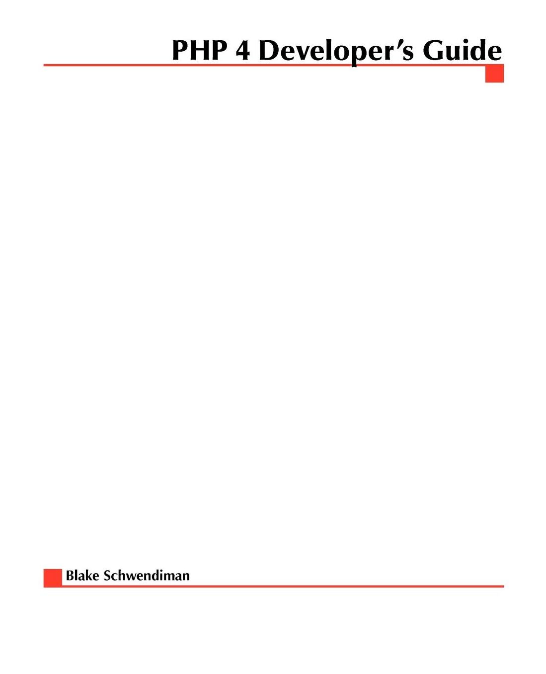 Php 4 Developer's Guide