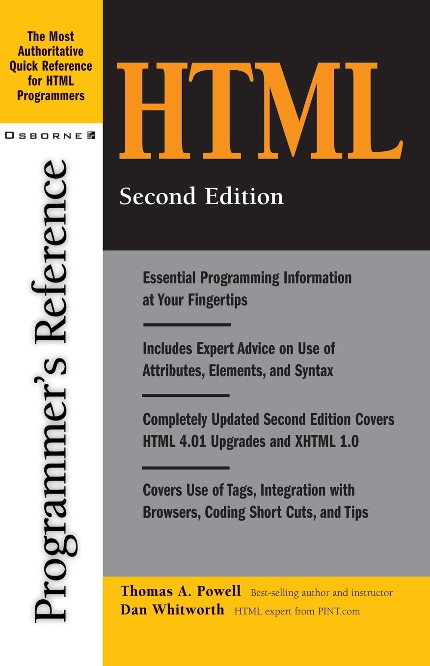 Html Programmer's Reference, 2nd Edition