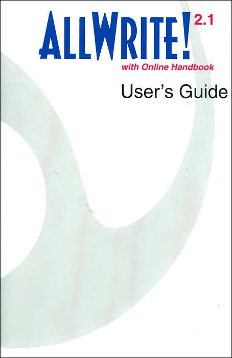 Allwrite 2.1 CD-ROM with Online Handbook User's Guide