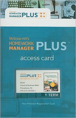 Homework Manager Plus Passcode Card to accompany Practical Buiness Math Procedures, 9e Slater