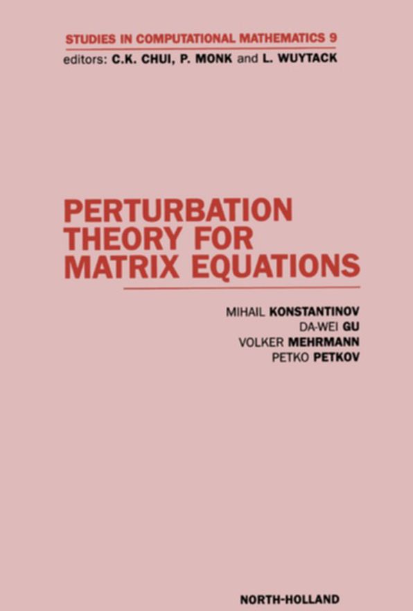 Perturbation Theory for Matrix Equations
