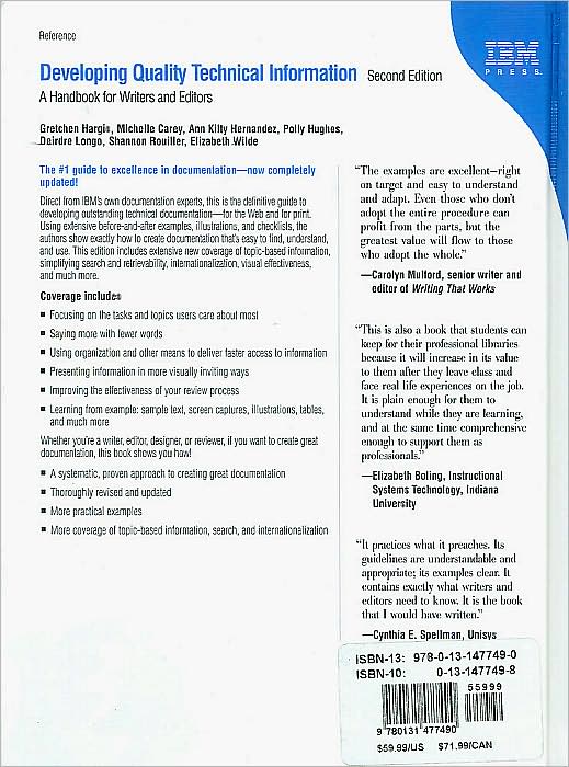 Developing Quality Technical Information: A Handbook for Writers and Editors